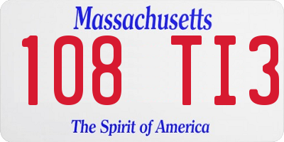 MA license plate 108TI3