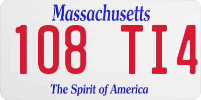MA license plate 108TI4