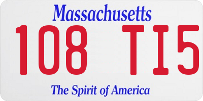 MA license plate 108TI5