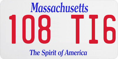 MA license plate 108TI6