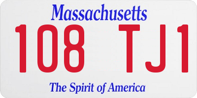 MA license plate 108TJ1