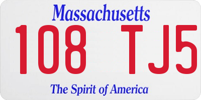 MA license plate 108TJ5