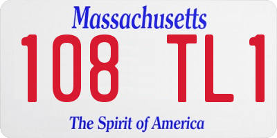 MA license plate 108TL1