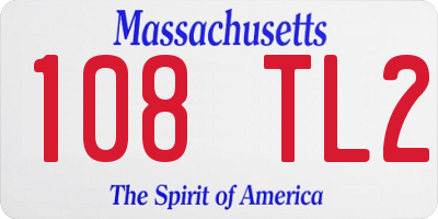 MA license plate 108TL2