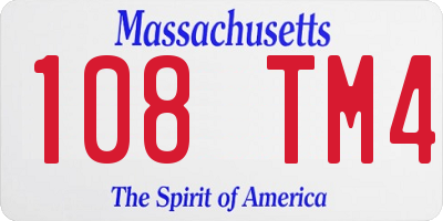 MA license plate 108TM4