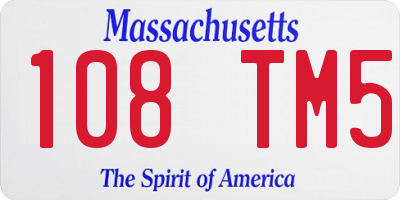 MA license plate 108TM5