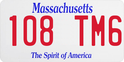 MA license plate 108TM6