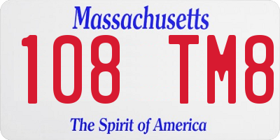 MA license plate 108TM8