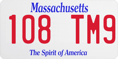 MA license plate 108TM9