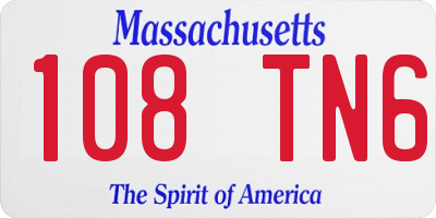 MA license plate 108TN6
