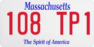 MA license plate 108TP1