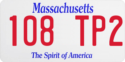 MA license plate 108TP2