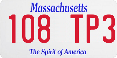 MA license plate 108TP3