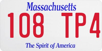 MA license plate 108TP4