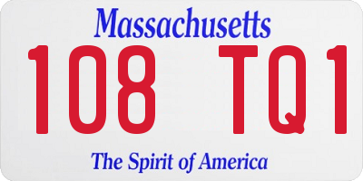 MA license plate 108TQ1