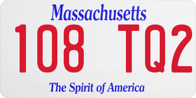 MA license plate 108TQ2