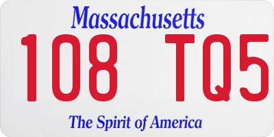 MA license plate 108TQ5