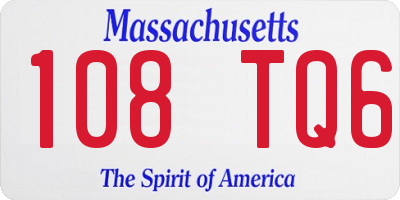 MA license plate 108TQ6