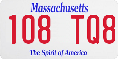 MA license plate 108TQ8