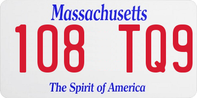 MA license plate 108TQ9