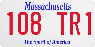 MA license plate 108TR1