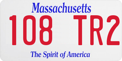 MA license plate 108TR2