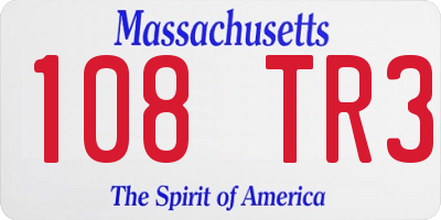 MA license plate 108TR3