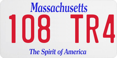 MA license plate 108TR4