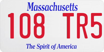 MA license plate 108TR5