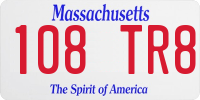 MA license plate 108TR8