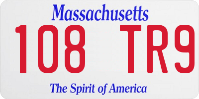 MA license plate 108TR9