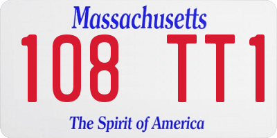 MA license plate 108TT1