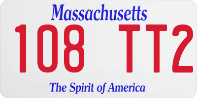 MA license plate 108TT2