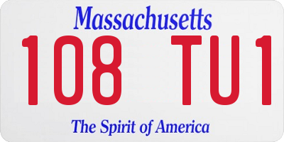 MA license plate 108TU1