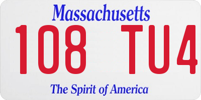 MA license plate 108TU4