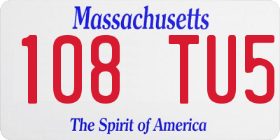 MA license plate 108TU5