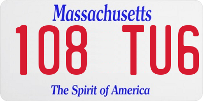 MA license plate 108TU6