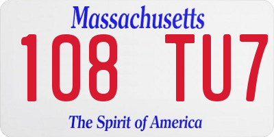 MA license plate 108TU7