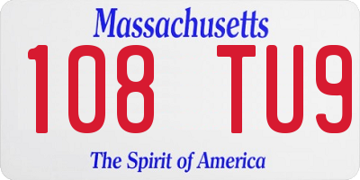 MA license plate 108TU9