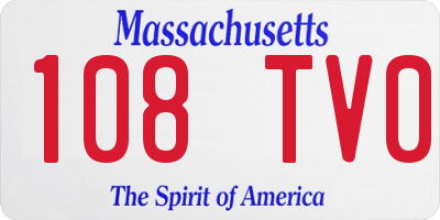 MA license plate 108TV0