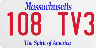 MA license plate 108TV3