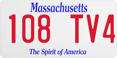 MA license plate 108TV4