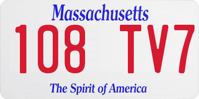 MA license plate 108TV7