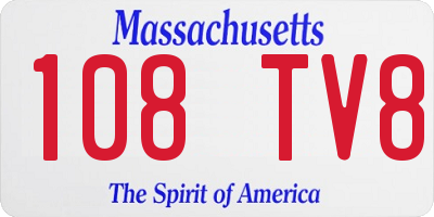MA license plate 108TV8