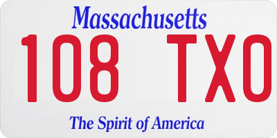 MA license plate 108TX0