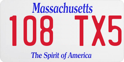 MA license plate 108TX5