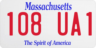 MA license plate 108UA1