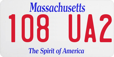 MA license plate 108UA2