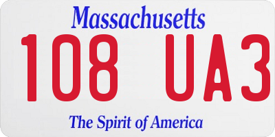 MA license plate 108UA3