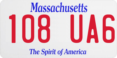MA license plate 108UA6